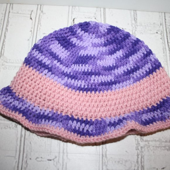 💜💗 Purple & Pink Crocheted Sunhat – Handmade · Adult Size - Picture 2 of 4